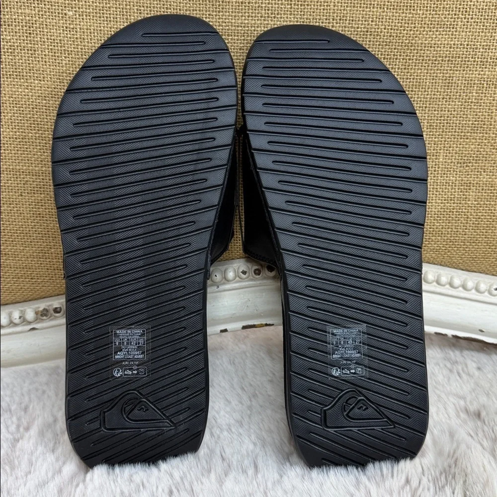 Quiksilver |  Black Coast Adjust Sandal, Size 9 NWT